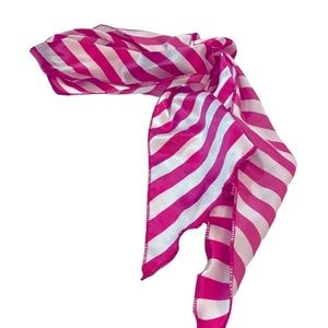 Pink and white striped scarf